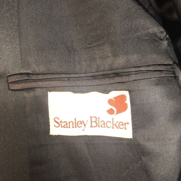 Stanley Blacker,Men,Formal suit,Black,Sz 32,Red braces,Crossed buttons,MadeUSA.! - Picture 9 of 15